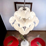 White Murano Disc Chandelier