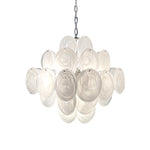 White Murano Disc Chandelier