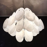 White Murano Disc Chandelier