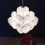 White Murano Disc Chandelier