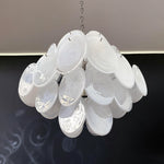 White Murano Disc Chandelier