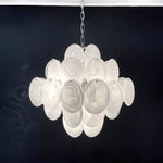 White Murano Disc Chandelier