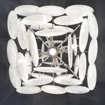 White Murano Disc Chandelier