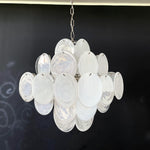 White Murano Disc Chandelier