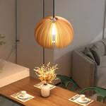 Wooden Pumpkin Pendant Lamp
