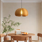 Wooden Pumpkin Pendant Lamp