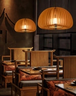 Wooden Pumpkin Pendant Lamp