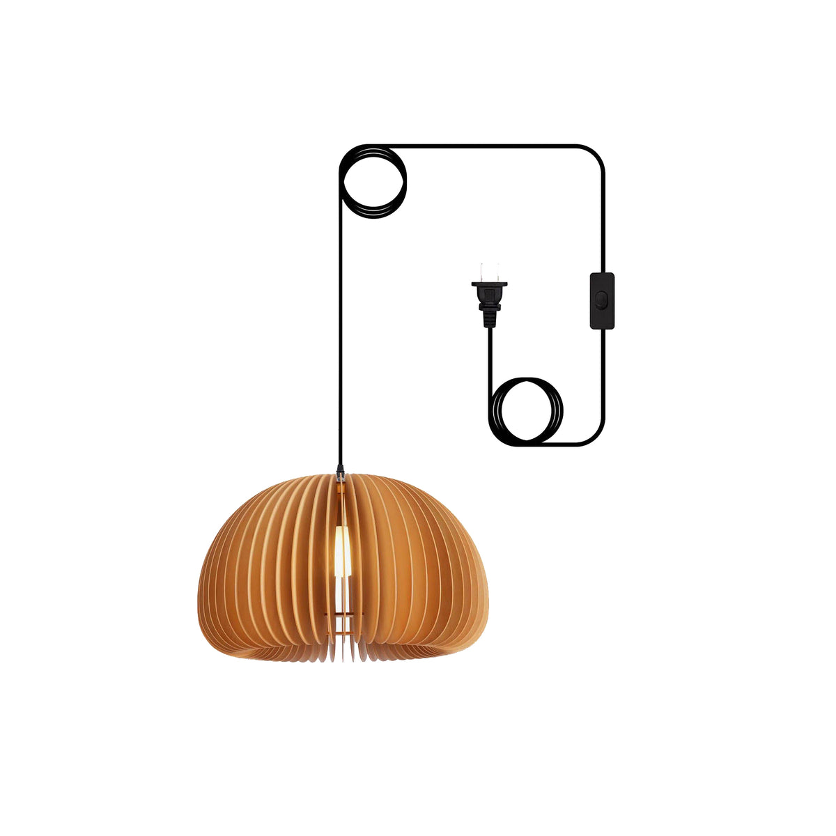Wooden Pumpkin Pendant Lamp