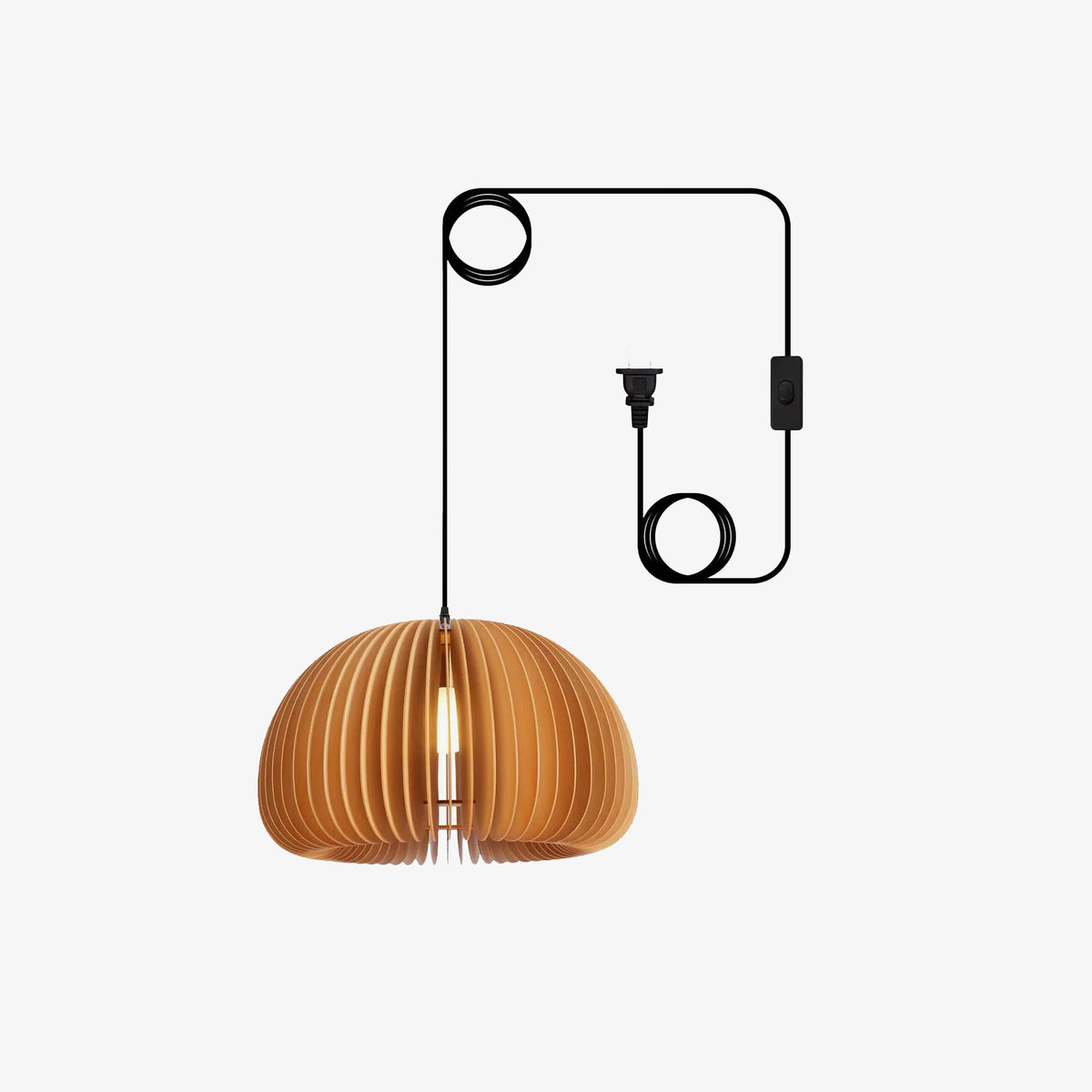 Wooden Pumpkin Pendant Lamp