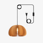 Wooden Pumpkin Pendant Lamp