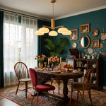 Wrenley Cream Glass Mid-Century Chandelier