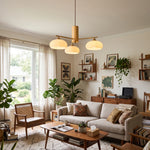 Wrenley Cream Glass Mid-Century Chandelier