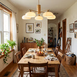 Wrenley Cream Glass Mid-Century Chandelier
