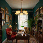 Wrenley Cream Glass Mid-Century Chandelier