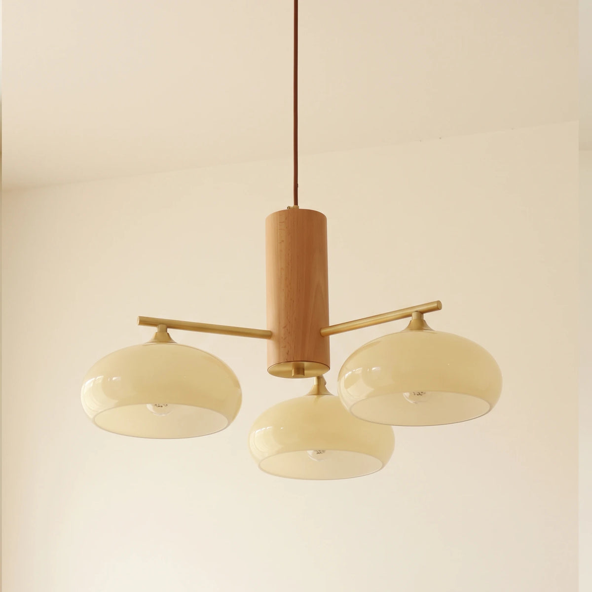 Wrenley Cream Glass Mid-Century Chandelier