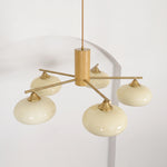 Wrenley Cream Glass Mid-Century Chandelier