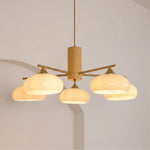 Wrenley Cream Glass Mid-Century Chandelier