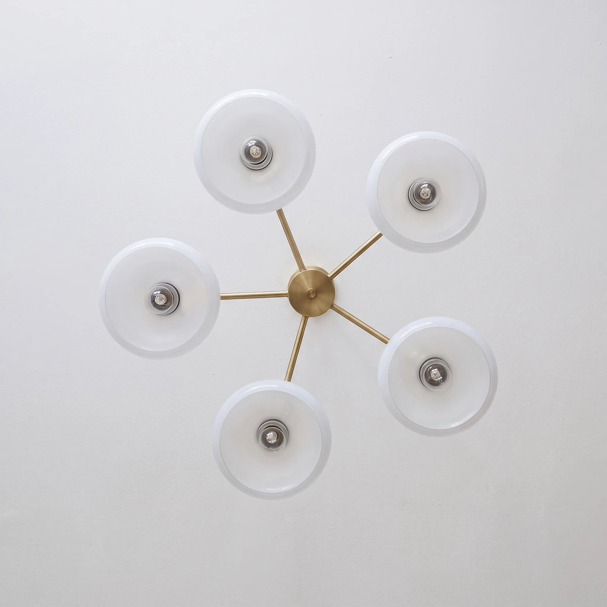 Wrenley Cream Glass Mid-Century Chandelier