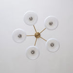Wrenley Cream Glass Mid-Century Chandelier