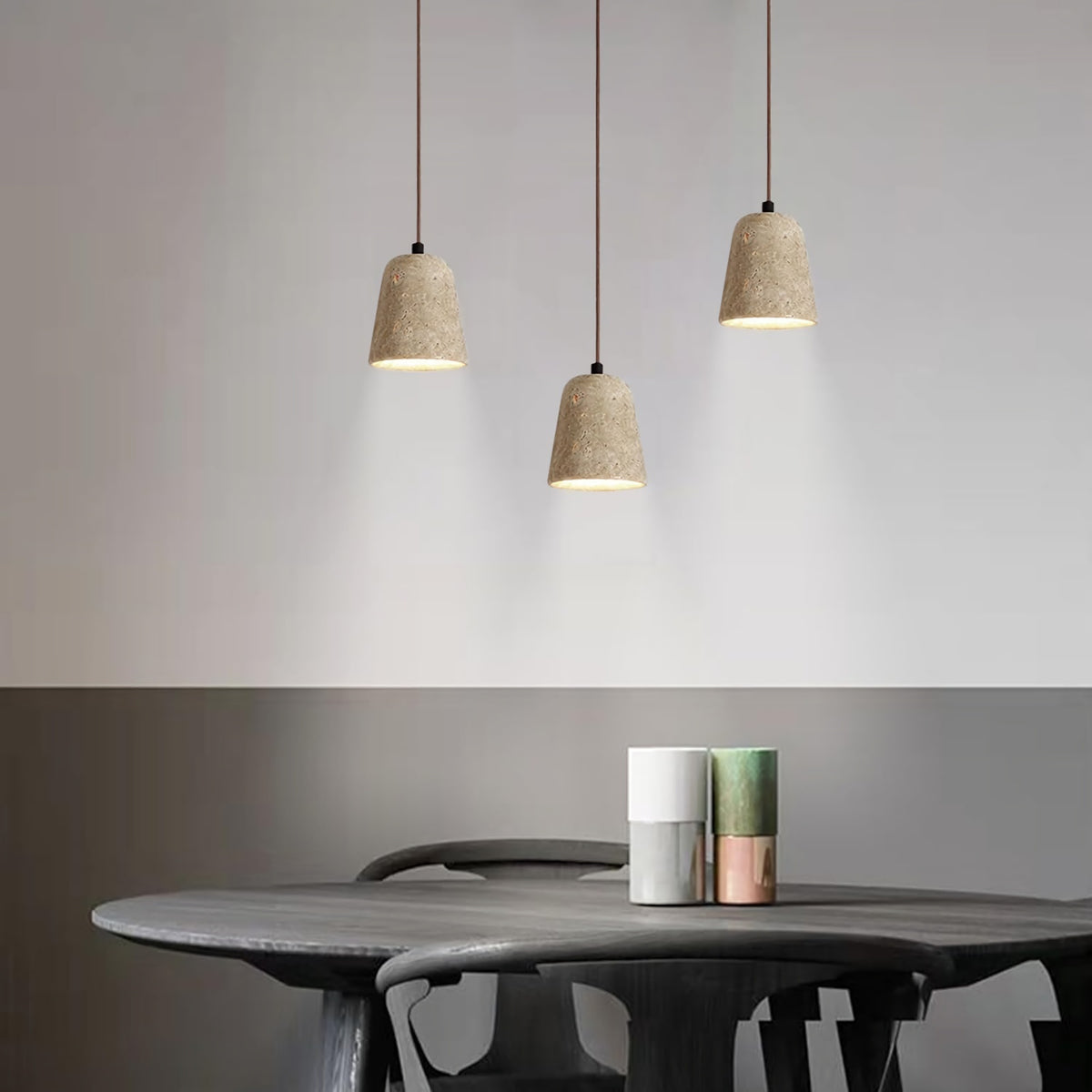 Yellow Travertine Cone Pendant Lamp