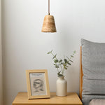 Yellow Travertine Cone Pendant Lamp