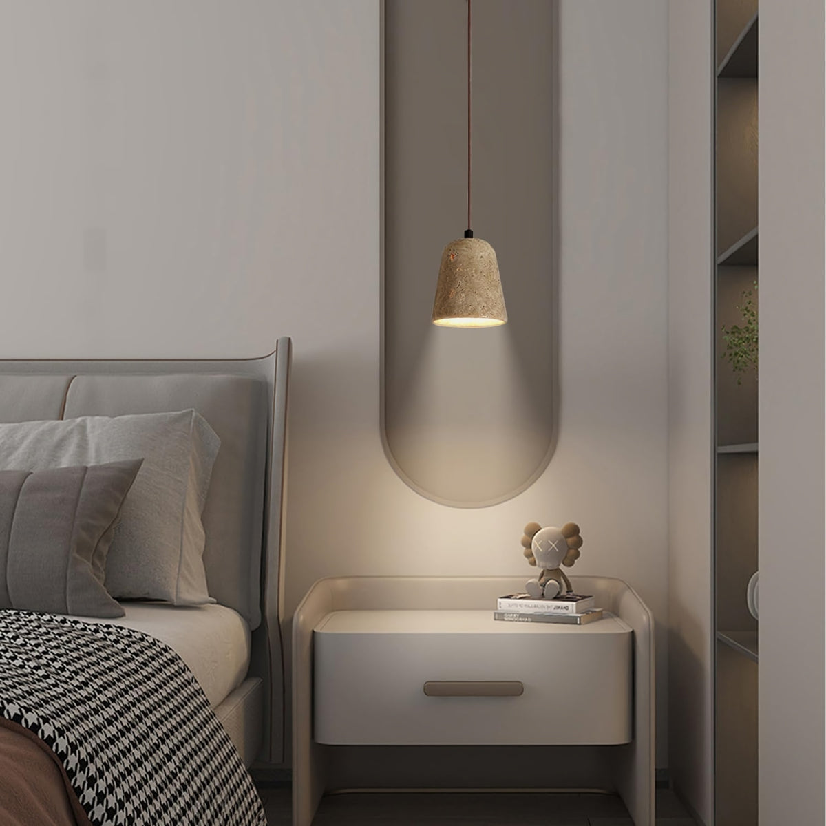 Yellow Travertine Cone Pendant Lamp