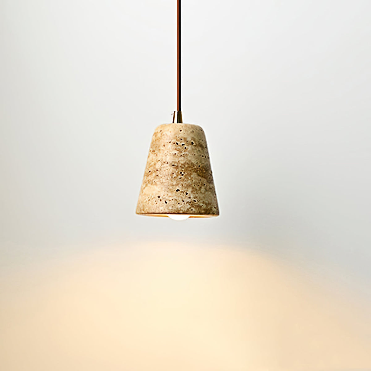 Yellow Travertine Cone Pendant Lamp