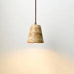 Yellow Travertine Cone Pendant Lamp