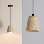 Yellow Travertine Cone Pendant Lamp
