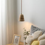 Yellow Travertine Cone Pendant Lamp