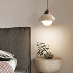 Yellow Travertine Dome Pendant Light