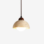 Yellow Travertine Dome Pendant Light