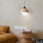 Yellow Travertine Dome Pendant Light