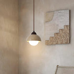 Yellow Travertine Dome Pendant Light