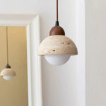 Yellow Travertine Dome Pendant Light