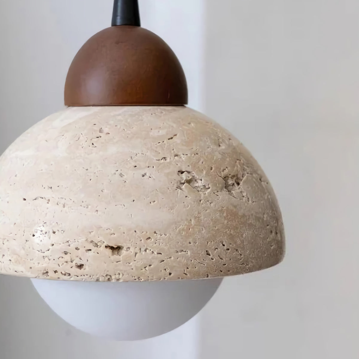 Yellow Travertine Dome Pendant Light