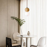 Yellow Travertine Stone Art Pendant Light