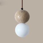 Yellow Travertine Stone Art Pendant Light