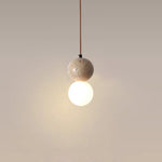 Yellow Travertine Stone Art Pendant Light