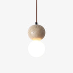 Yellow Travertine Stone Art Pendant Light