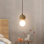 Yellow Travertine Stone Art Pendant Light