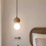 Yellow Travertine Stone Art Pendant Light