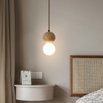 Yellow Travertine Stone Art Pendant Light