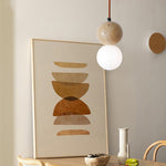 Yellow Travertine Stone Art Pendant Light