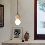 Yellow Travertine Stone Art Pendant Light