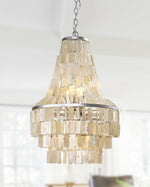 Coastal Beige 6-Light Tiered Capiz Chandelier