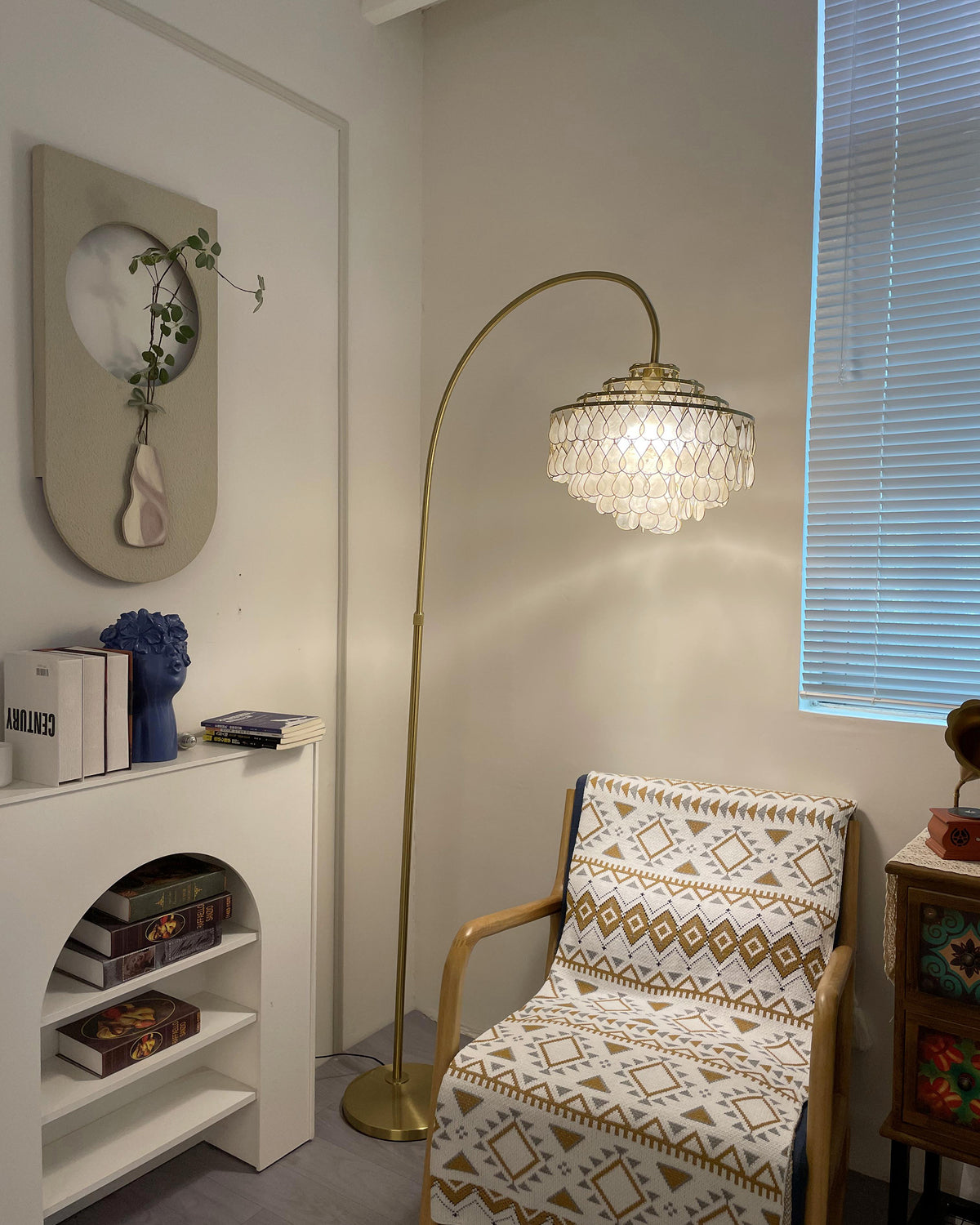 Golden Arc Scallop Shade Floor Lamp