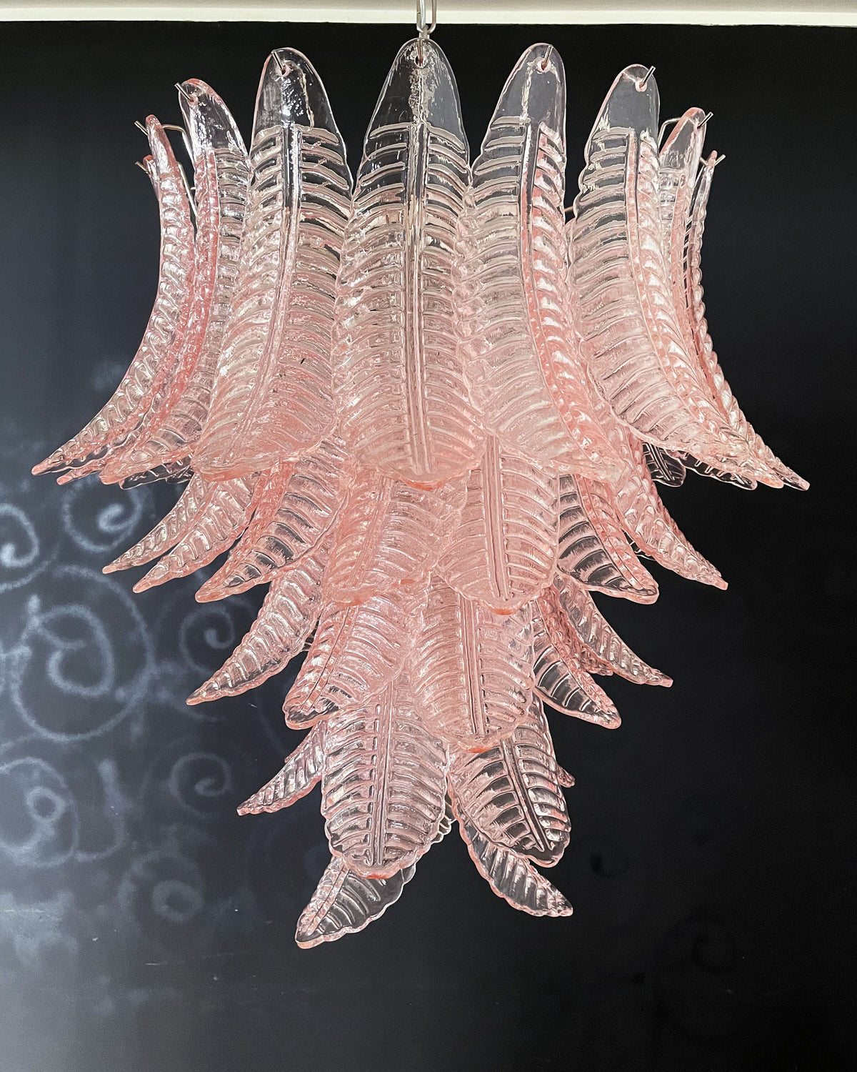 Italian Murano leaf glass chandelier