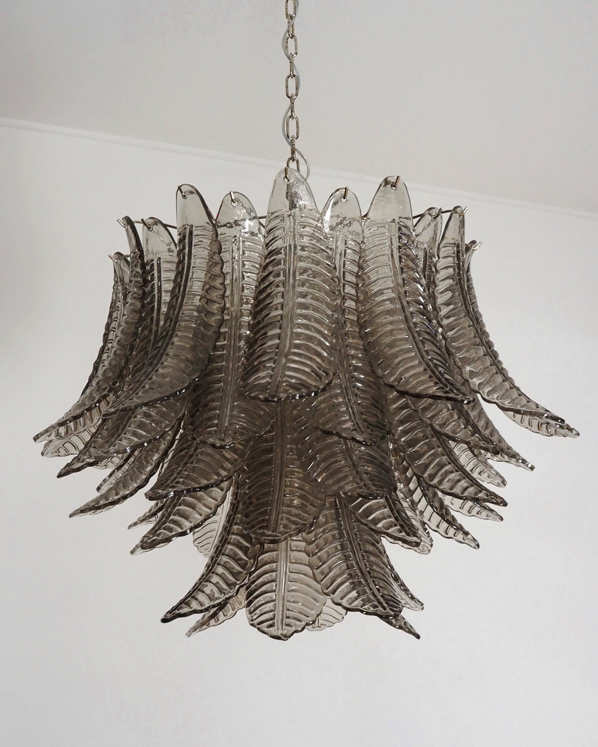 Italian Murano leaf glass chandelier