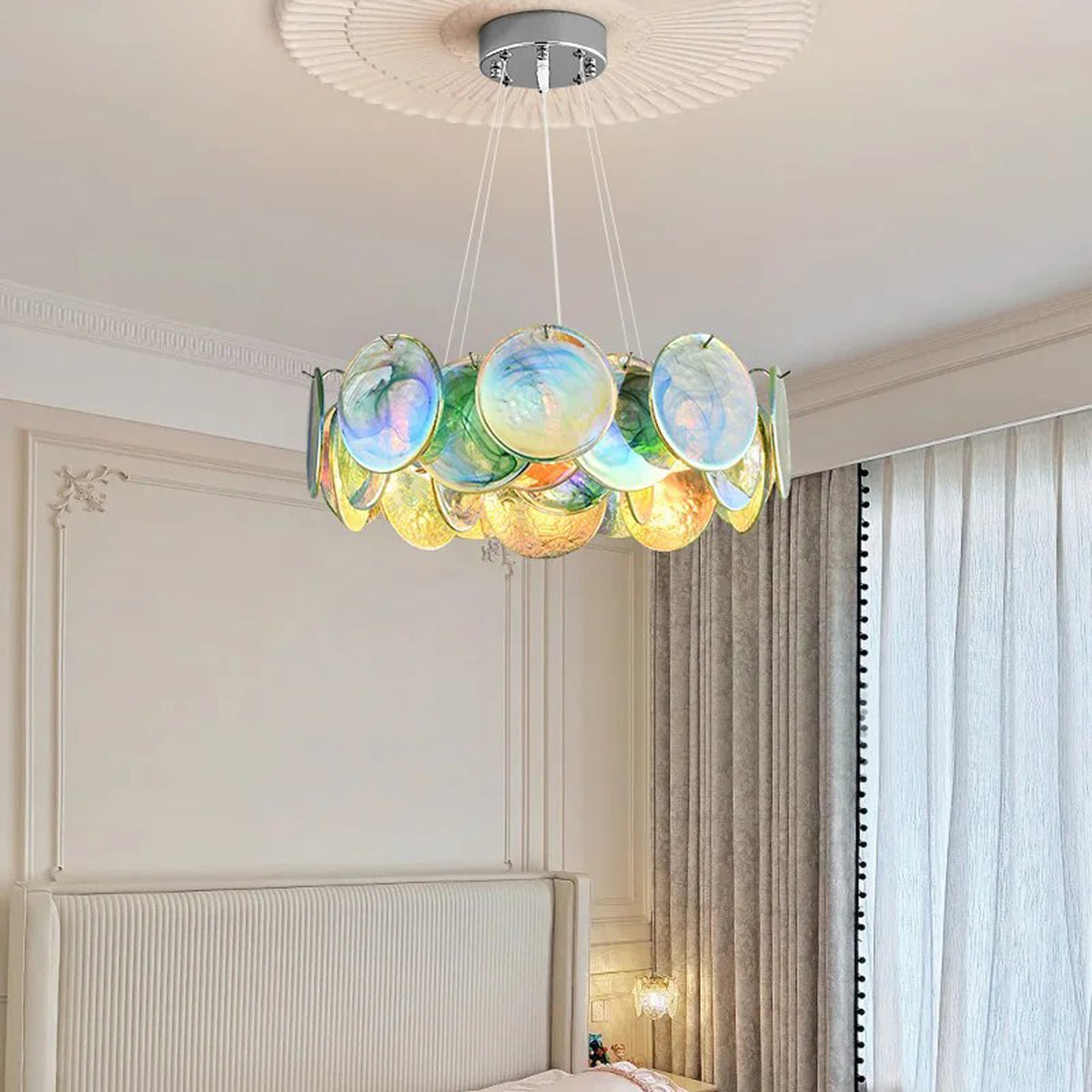 Vistosi Murano Disc Glass Chandelier